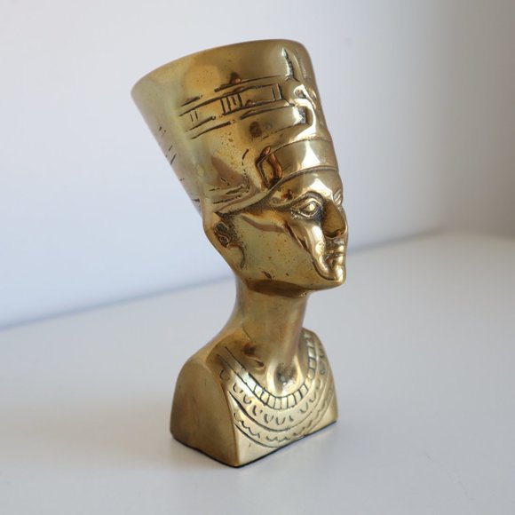 Vintage Brass Egyptian Pharaoh Head - Picture 2 of 16